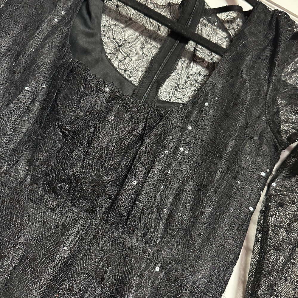 Lulus black sequin dress XS